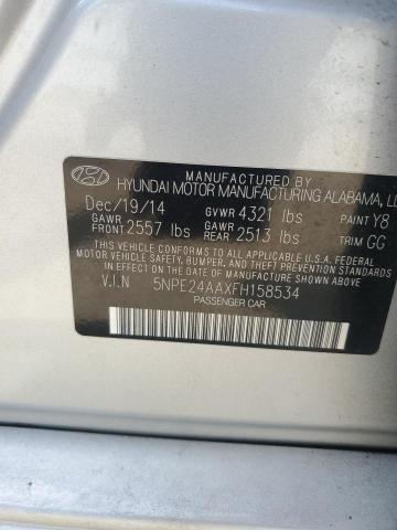 2015 HYUNDAI SONATA ECO 5NPE24AAXFH158534