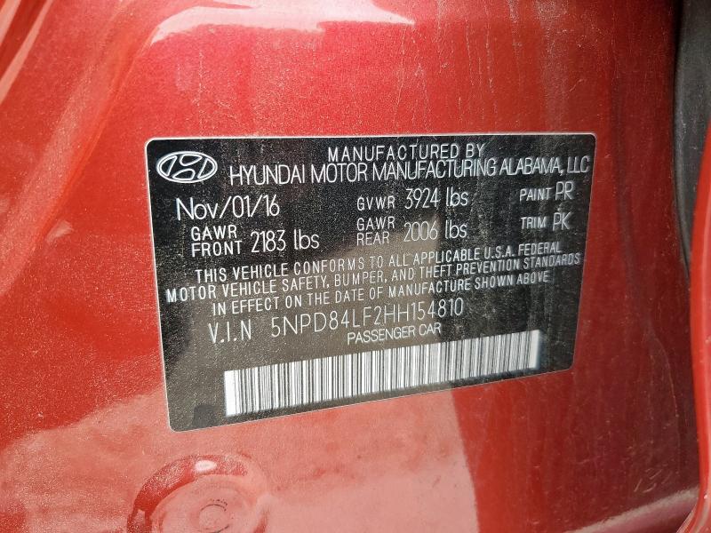 2017 HYUNDAI ELANTRA SE - 5NPD84LF2HH154810