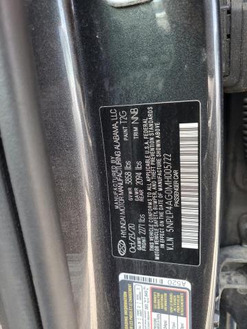 2021 HYUNDAI ELANTRA LI 5NPLP4AG0MH005722