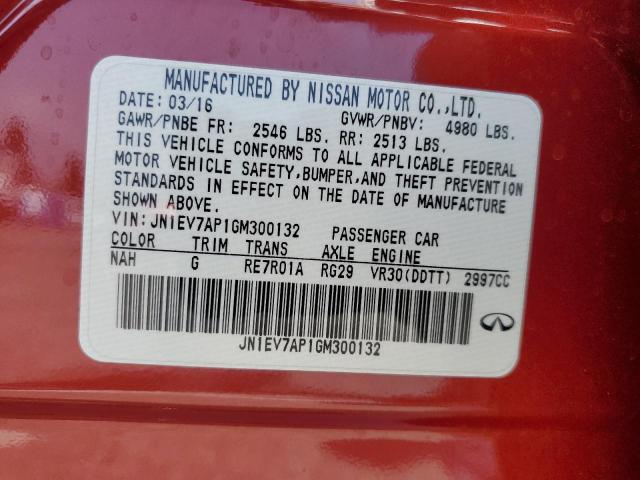 2016 INFINITI Q50 PREMIU JN1EV7AP1GM300132