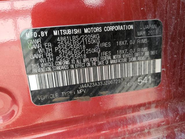 2018 MITSUBISHI OUTLANDER JA4AZ3A33JZ067297