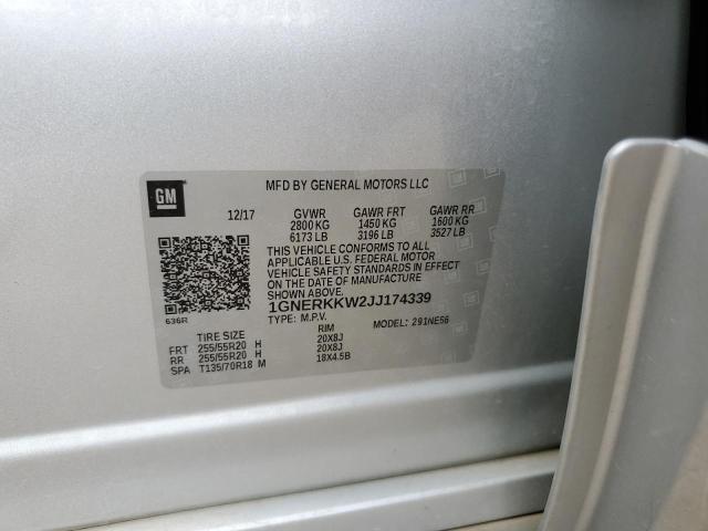 2018 CHEVROLET TRAVERSE - 1GNERKKW2JJ174339