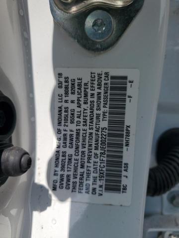 2018 HONDA CIVIC EXL - 19XFC1F78JE002275