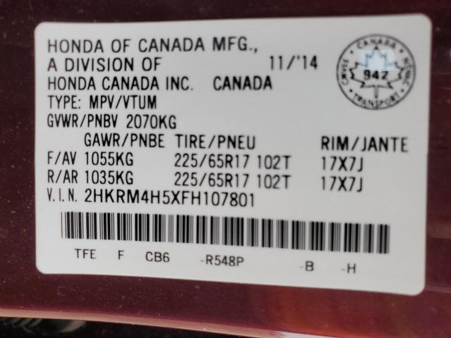 2015 HONDA CR-V EX 2HKRM4H5XFH107801