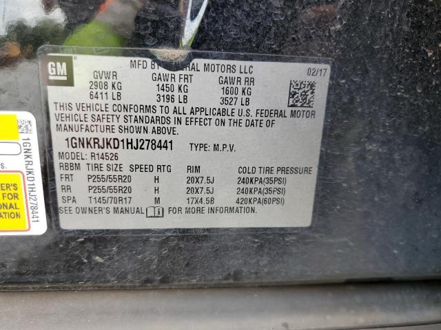 2017 CHEVROLET TRAVERSE P 1GNKRJKD1HJ278441