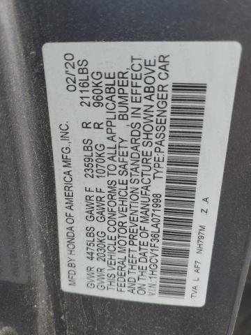 2020 HONDA ACCORD SPO - 1HGCV1F36LA071998
