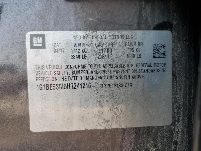 2017 CHEVROLET CRUZE LT - 1G1BE5SM5H7241216