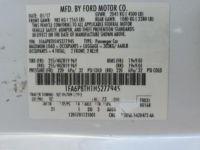 2017 FORD MUSTANG - 1FA6P8TH1H5277945