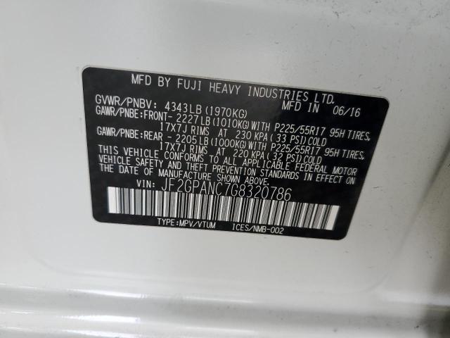 2016 SUBARU CROSSTREK - JF2GPANC7G8320786