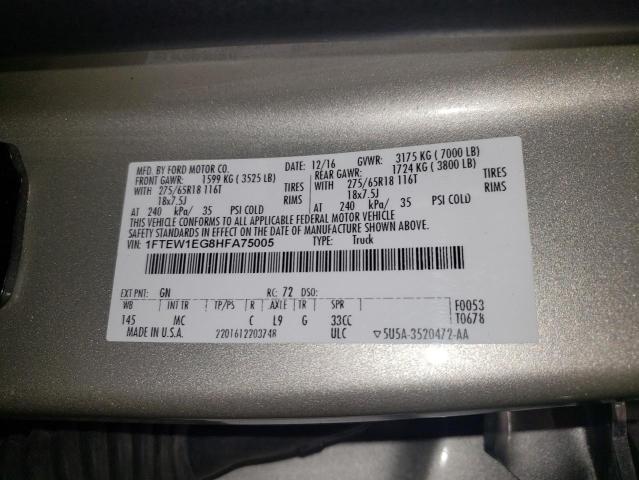 2017 FORD F150 SUPER - 1FTEW1EG8HFA75005
