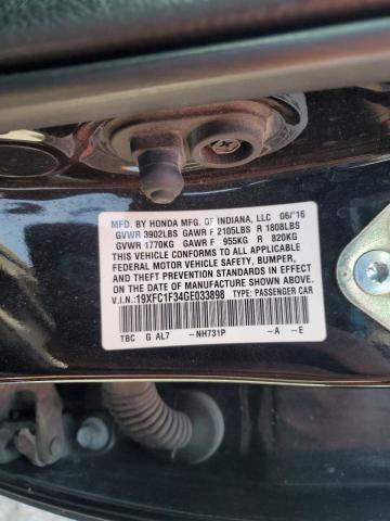 2016 HONDA CIVIC EX 19XFC1F34GE033898
