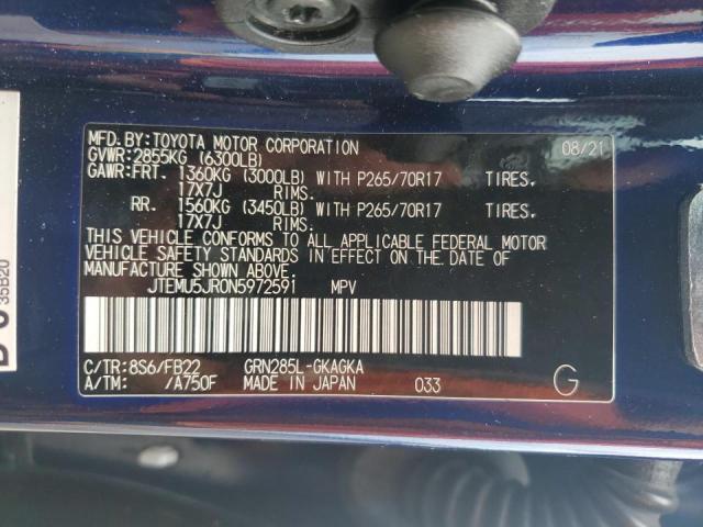2022 TOYOTA 4RUNNER SR JTEMU5JR0N5972591