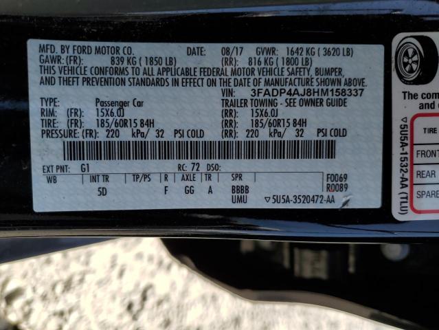 2017 FORD FIESTA S 3FADP4AJ8HM158337