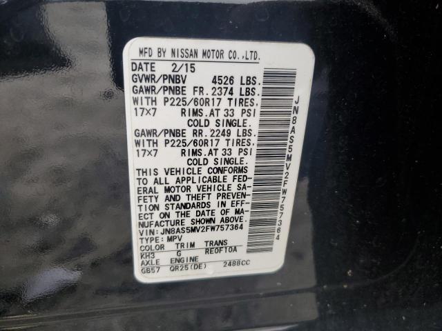 2015 NISSAN ROGUE SELE JN8AS5MV2FW757364