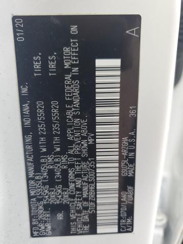 2020 TOYOTA HIGHLANDER - 5TDFZRBH6LS007351