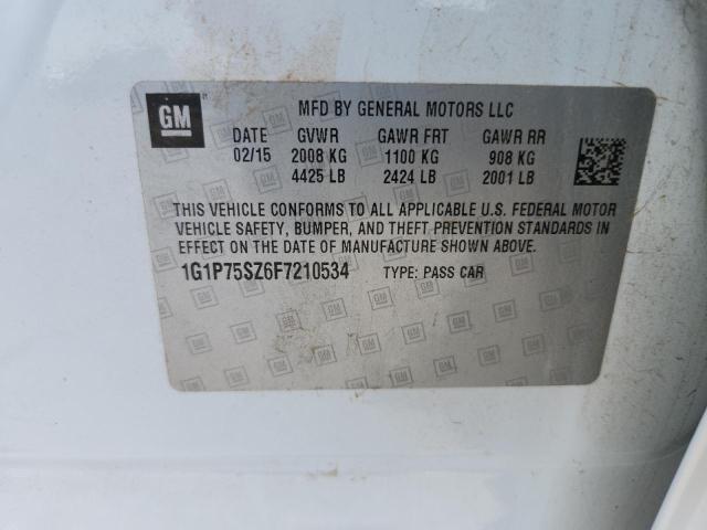 2015 CHEVROLET CRUZE 1G1P75SZ6F7210534