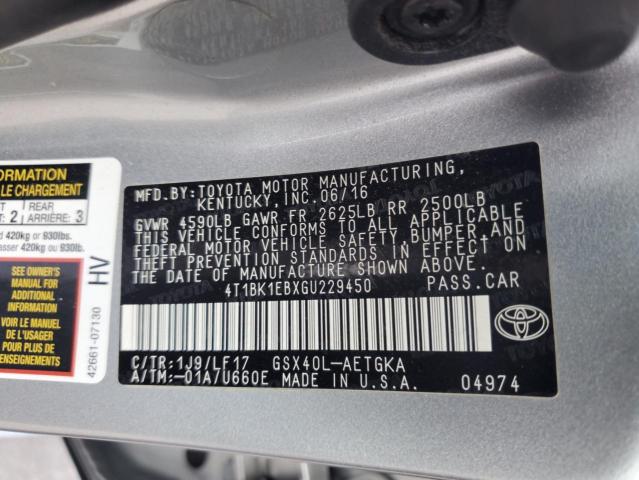 2016 TOYOTA AVALON XLE - 4T1BK1EBXGU229450