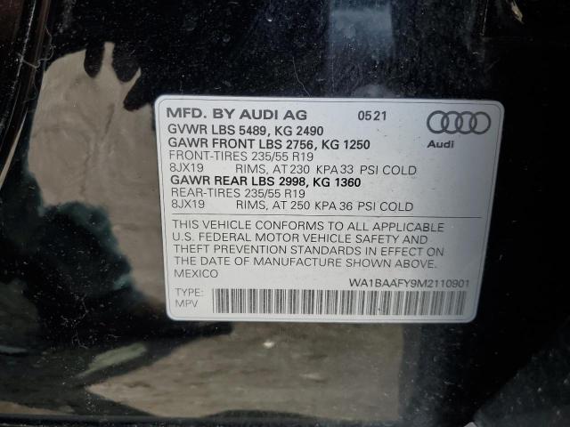 2021 AUDI Q5 PREMIUM WA1BAAFY9M2110901