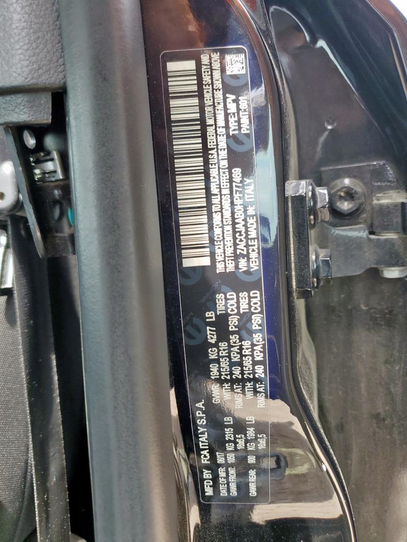 2017 JEEP RENEGADE S ZACCJAAB0HPF77469