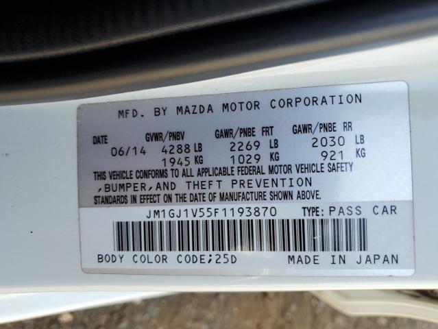 2015 MAZDA 6 TOURING JM1GJ1V55F1193870