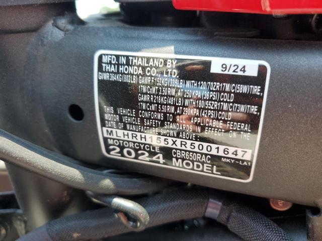 2024 HONDA CBR650 R MLHRH155XR5001647