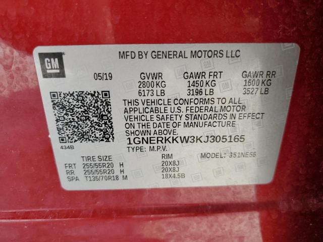 2019 CHEVROLET TRAVERSE P 1GNERKKW3KJ305165