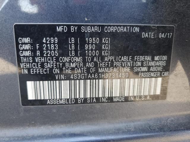 2017 SUBARU IMPREZA 4S3GTAA61H3731450