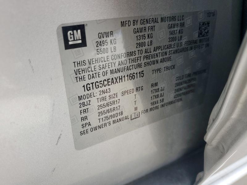 2017 GMC CANYON SLE 1GTG5CEAXH1166115