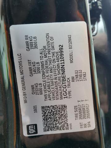 2022 CHEVROLET COLORADO - 1GCGTBEN8N1109992