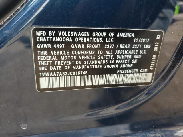 2018 VOLKSWAGEN PASSAT S - 1VWAA7A32JC015745