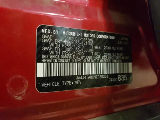 2022 MITSUBISHI OUTLANDER JA4J4TA8XNZ020333