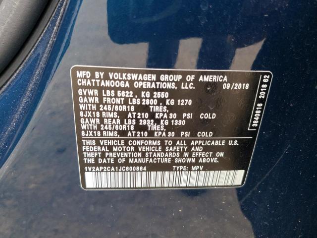 2018 VOLKSWAGEN ATLAS S 1V2AP2CA1JC600864