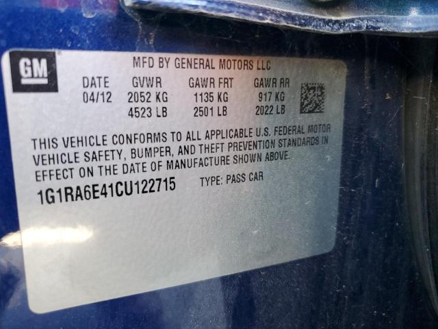 2012 CHEVROLET VOLT - 1G1RA6E41CU122715