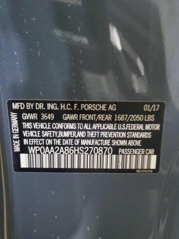 2017 PORSCHE CAYMAN WP0AA2A86HS270870