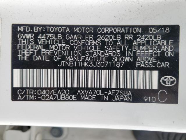 2018 TOYOTA CAMRY L JTNB11HK3J3071187