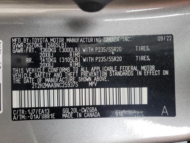 2022 LEXUS RX 350 - 2T2HZMAA9NC259375