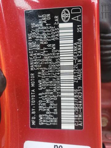 2016 TOYOTA COROLLA L 2T1BURHE4GC695942