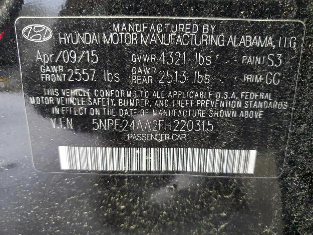 2015 HYUNDAI SONATA ECO - 5NPE24AA2FH220315