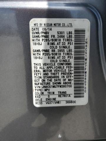 2015 INFINITI QX70 JN8CS1MU7FM380700