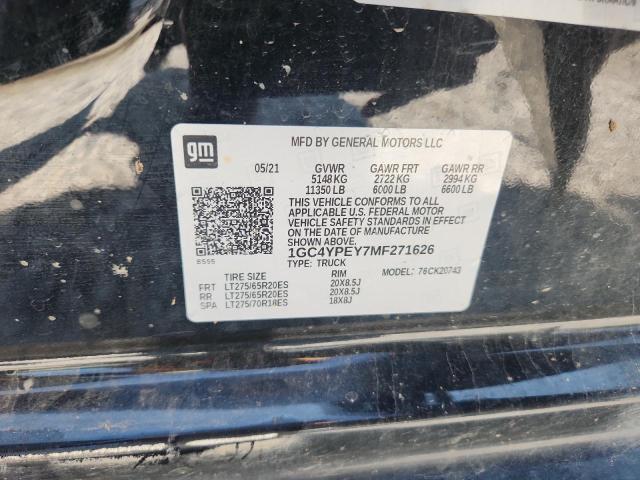 2021 CHEVROLET SILVERADO - 1GC4YPEY7MF271626