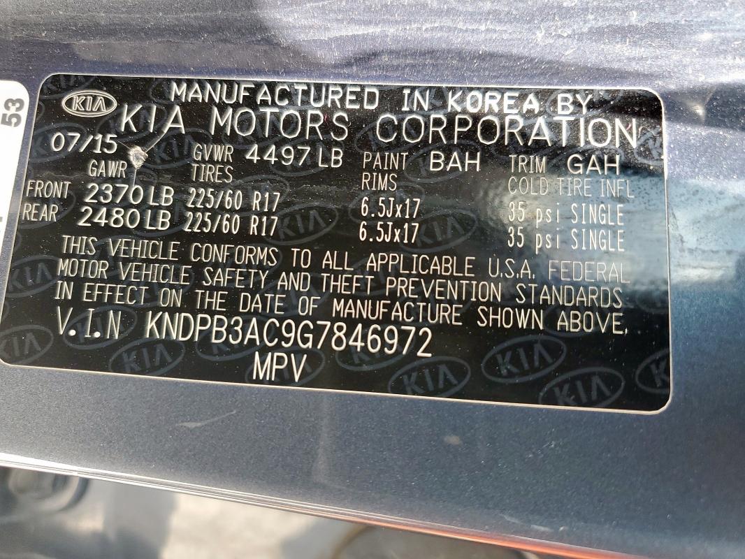 2016 KIA SPORTAGE L - KNDPB3AC9G7846972