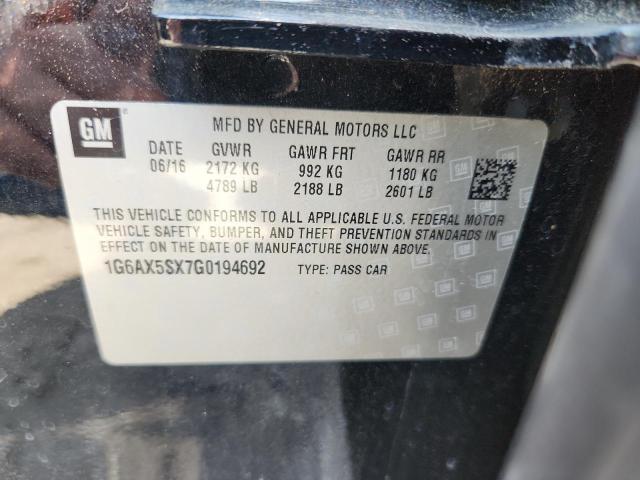 2016 CADILLAC CTS LUXURY 1G6AX5SX7G0194692