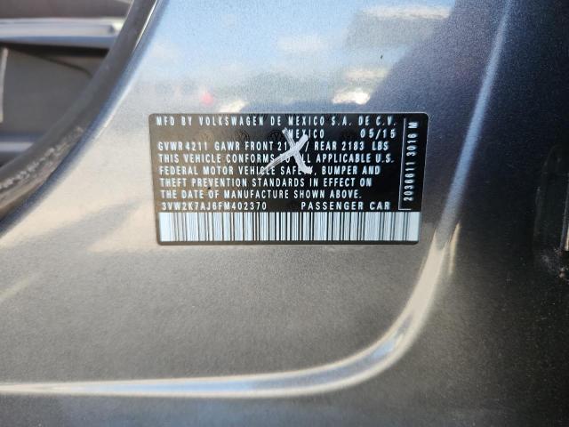 2015 VOLKSWAGEN JETTA BASE 3VW2K7AJ6FM402370