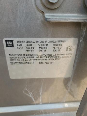 2018 CHEVROLET IMPALA PRE 2G1125S36J9106312