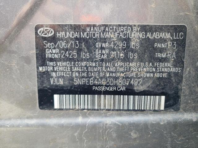 2013 HYUNDAI SONATA GLS - 5NPEB4AC3DH807492