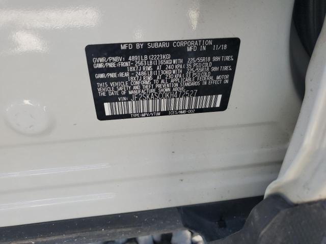 2019 SUBARU FORESTER L JF2SKASC0KH472527