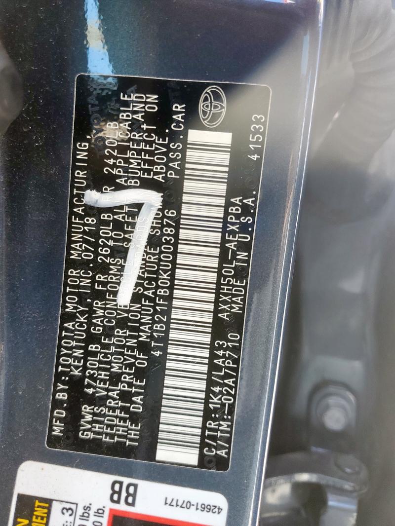 2019 TOYOTA AVALON XLE - 4T1B21FB0KU003876