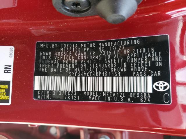 2024 TOYOTA COROLLA SE - 5YFS4MCE4RP181151