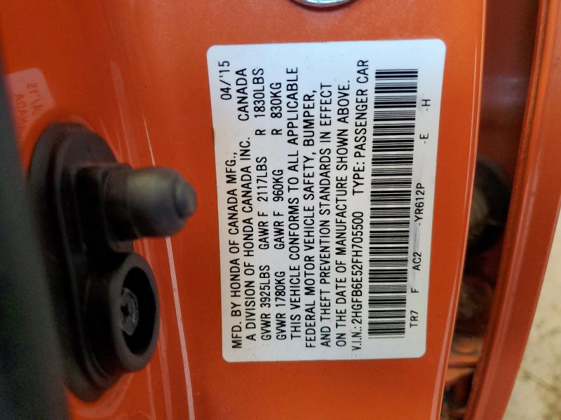 2015 HONDA CIVIC SI 2HGFB6E52FH705500