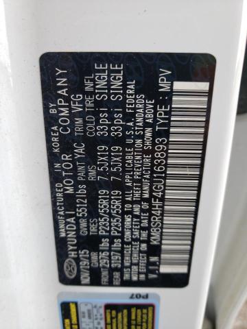 KM8SR4HF4GU163893 2016 HYUNDAI SANTA FE